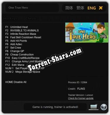 Трейнер для One True Hero [v1.0.2]