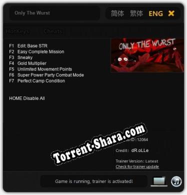 Only The Wurst: Читы, Трейнер +7 [dR.oLLe]