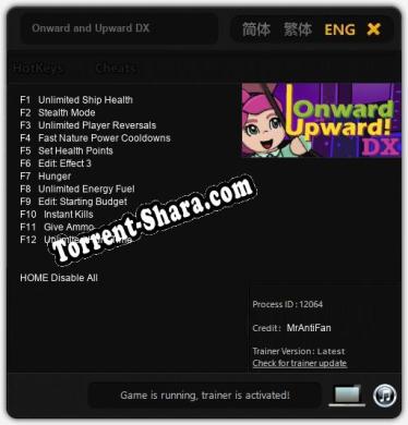 Трейнер для Onward and Upward DX [v1.0.3]