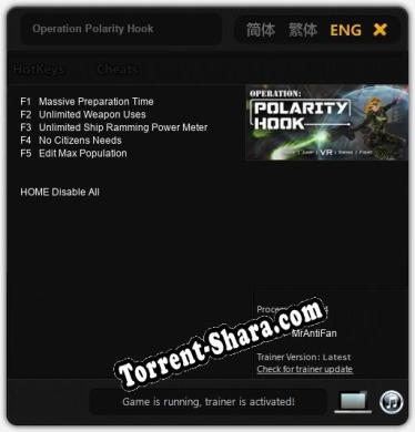 Трейнер для Operation Polarity Hook [v1.0.8]