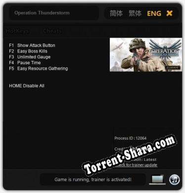 Operation Thunderstorm: Трейнер +5 [v1.6]
