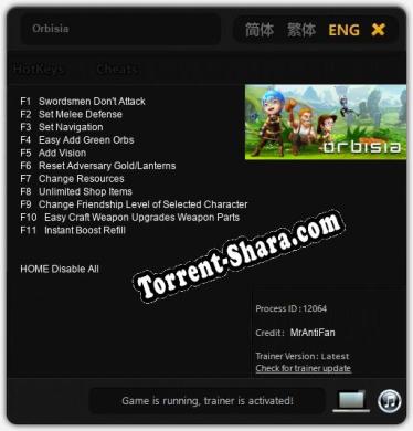 Orbisia: Трейнер +11 [v1.7]