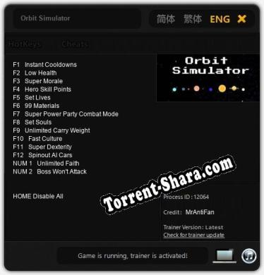 Orbit Simulator: Читы, Трейнер +14 [MrAntiFan]