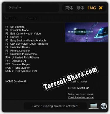 Orbitality: ТРЕЙНЕР И ЧИТЫ (V1.0.2)