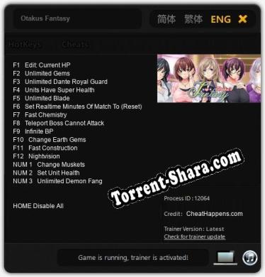 Трейнер для Otakus Fantasy [v1.0.8]
