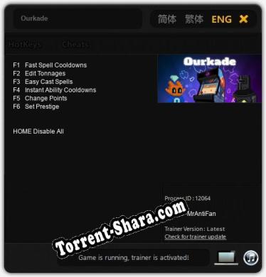 Трейнер для Ourkade [v1.0.4]
