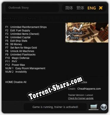 Outbreak Story: Читы, Трейнер +14 [CheatHappens.com]
