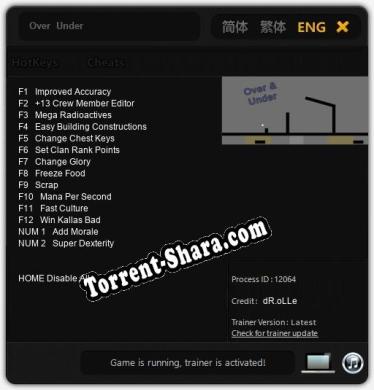 Over  Under: Трейнер +14 [v1.3]