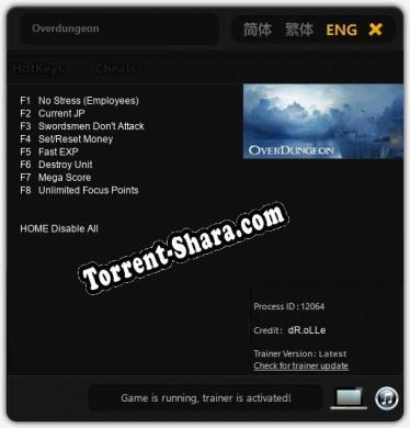 Overdungeon: ТРЕЙНЕР И ЧИТЫ (V1.0.10)