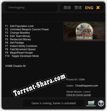 Трейнер для Overlogging [v1.0.1]
