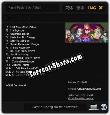 Pachi Pachi 2 On A Roll: ТРЕЙНЕР И ЧИТЫ (V1.0.15)