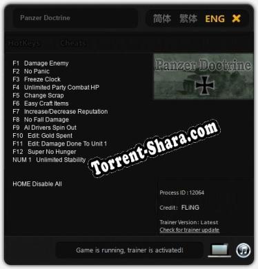 Panzer Doctrine: Трейнер +13 [v1.5]
