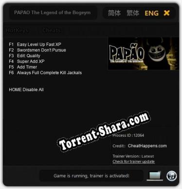 PAPAO The Legend of the Bogeyman: ТРЕЙНЕР И ЧИТЫ (V1.0.11)
