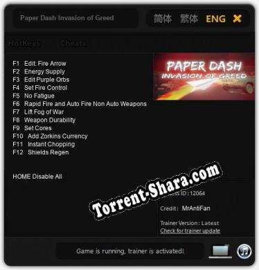 Paper Dash Invasion of Greed: ТРЕЙНЕР И ЧИТЫ (V1.0.28)