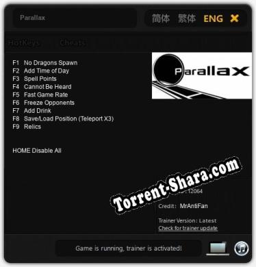 Parallax: ТРЕЙНЕР И ЧИТЫ (V1.0.77)