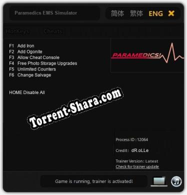 Paramedics EMS Simulator: Трейнер +6 [v1.3]