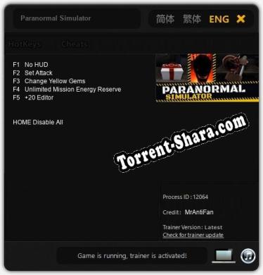 Paranormal Simulator: Читы, Трейнер +5 [MrAntiFan]