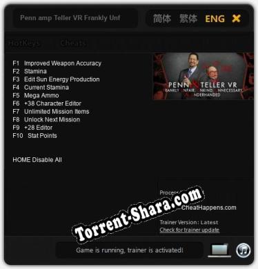 Penn amp Teller VR Frankly Unfair, Unkind, Unnecessary, amp Underhanded: Трейнер +10 [v1.4]