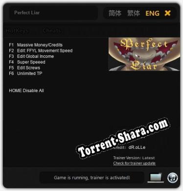 Трейнер для Perfect Liar [v1.0.4]