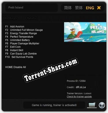 Трейнер для Petit Island [v1.0.1]