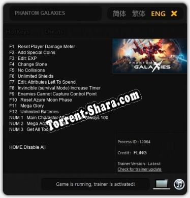 PHANTOM GALAXIES: ТРЕЙНЕР И ЧИТЫ (V1.0.52)