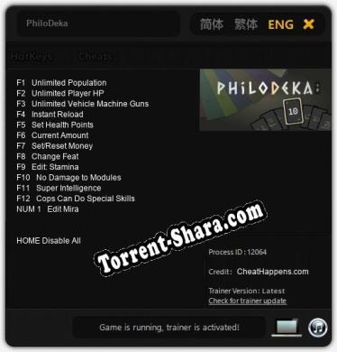 PhiloDeka: Читы, Трейнер +13 [CheatHappens.com]