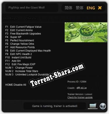 Трейнер для PigShip and the Giant Wolf [v1.0.8]