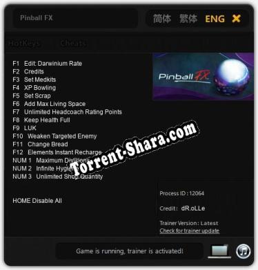 Pinball FX: Трейнер +15 [v1.8]