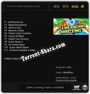 Pixel Car Racing Blocky Crash: Читы, Трейнер +11 [MrAntiFan]