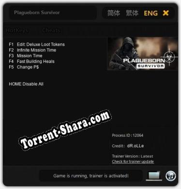 Трейнер для Plagueborn Survivor [v1.0.1]