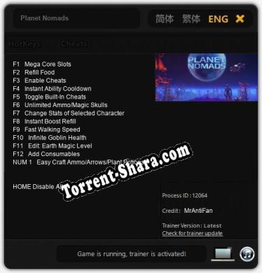 Трейнер для Planet Nomads [v1.0.8]