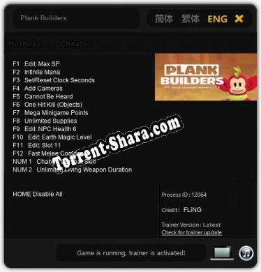 Plank Builders: Трейнер +14 [v1.4]