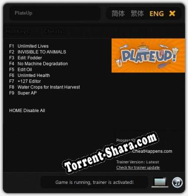 PlateUp: Читы, Трейнер +9 [CheatHappens.com]
