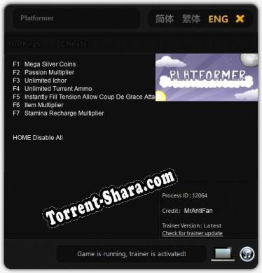 Трейнер для Platformer [v1.0.5]