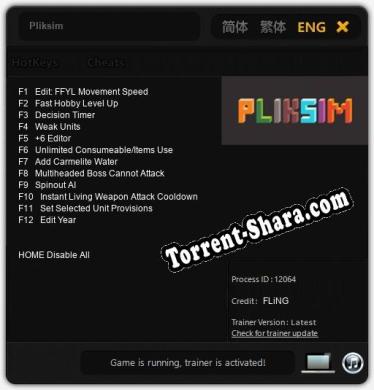 Pliksim: Читы, Трейнер +12 [FLiNG]