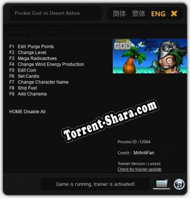 Pocket God vs Desert Ashes: ТРЕЙНЕР И ЧИТЫ (V1.0.12)