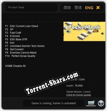 Трейнер для Pocket Tank [v1.0.1]