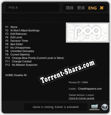 Трейнер для POG X [v1.0.6]