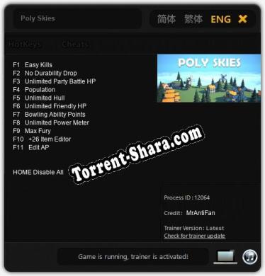 Трейнер для Poly Skies [v1.0.8]