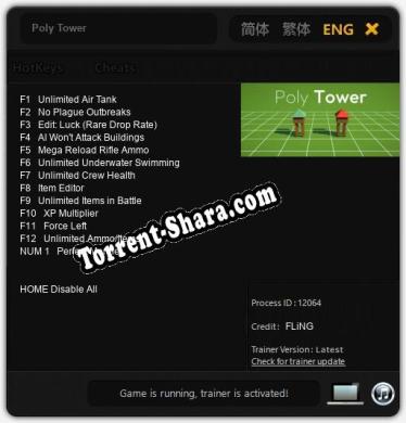 Трейнер для Poly Tower [v1.0.6]