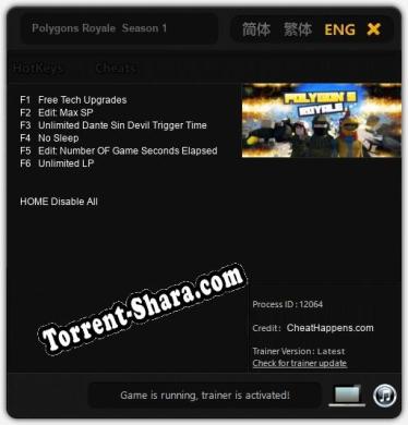 Polygons Royale  Season 1: Трейнер +6 [v1.5]