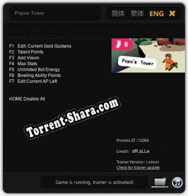 Popos Tower: ТРЕЙНЕР И ЧИТЫ (V1.0.33)