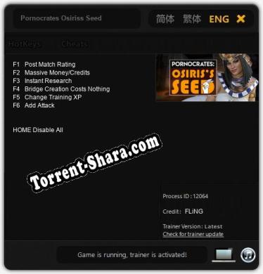 Pornocrates Osiriss Seed: Трейнер +6 [v1.2]