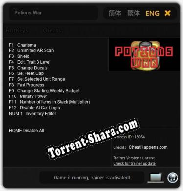 Трейнер для Potions War [v1.0.9]