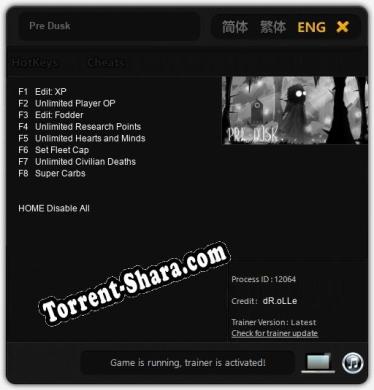 Pre Dusk: ТРЕЙНЕР И ЧИТЫ (V1.0.9)