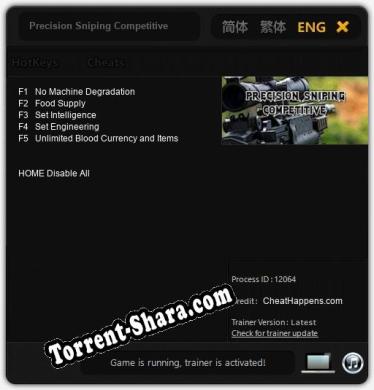 Трейнер для Precision Sniping Competitive [v1.0.8]