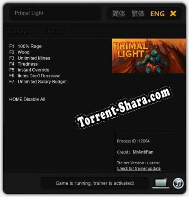 Primal Light: Читы, Трейнер +7 [MrAntiFan]
