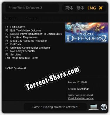 Трейнер для Prime World Defenders 2 [v1.0.6]