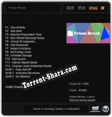 Prism Break: Трейнер +15 [v1.3]