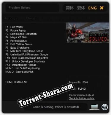Трейнер для Problem Solved [v1.0.4]